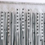 Macrame Curtain, Macrame beaded boho curtain